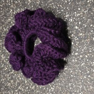 Large ruffle crochet hair scrunchie.